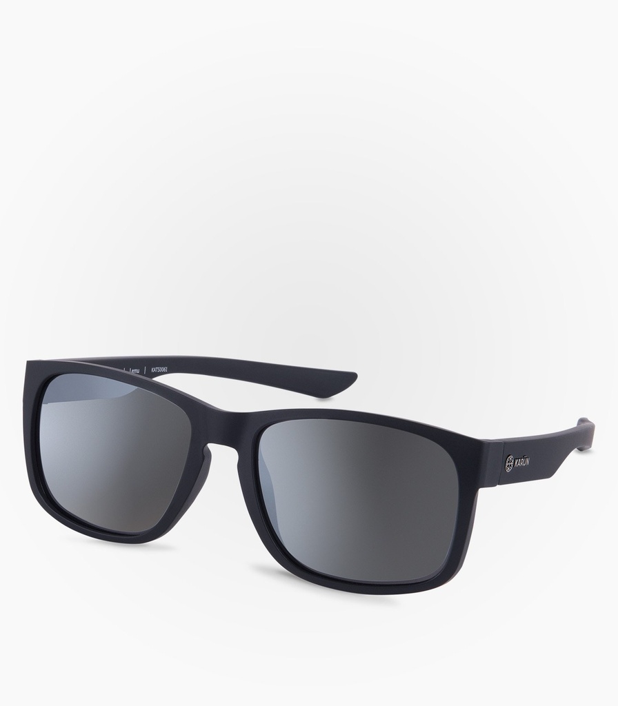 (S) Lemu Black Polarized Lens Color Grey Flash Mirror Silver  